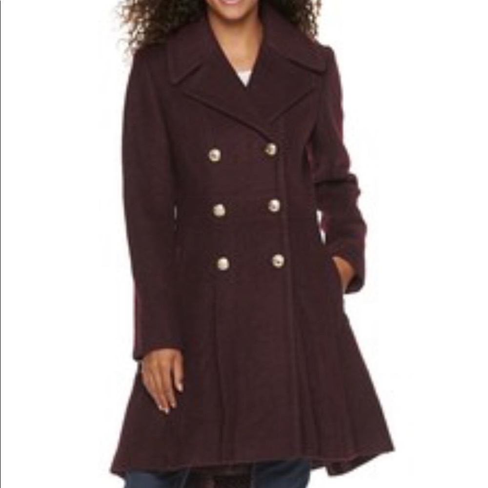 Heavy winter Wine Wool Peacoat